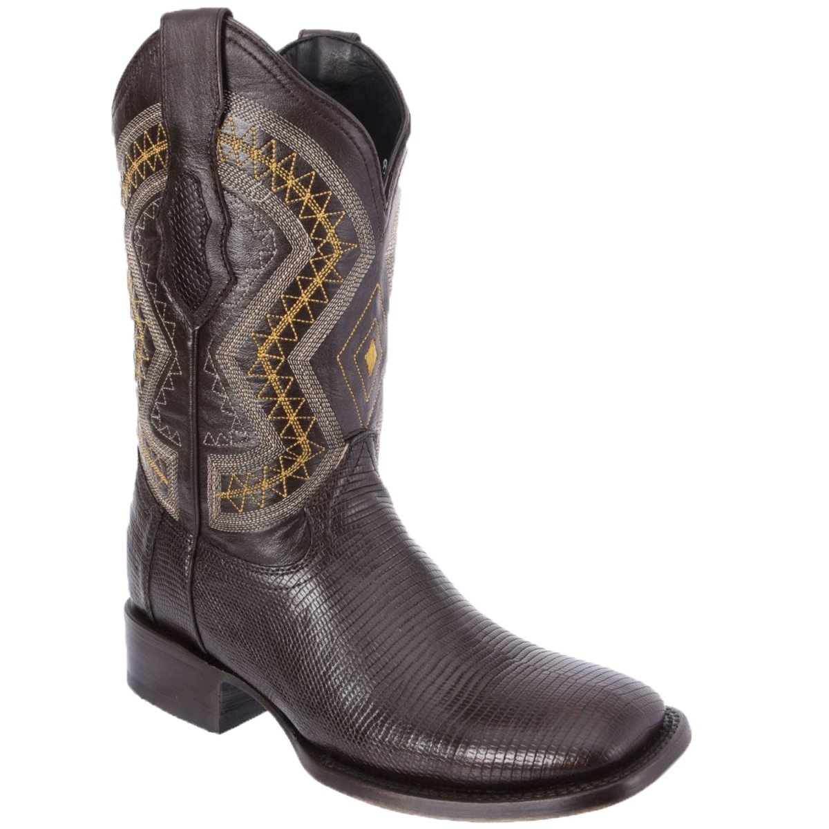 Botas de Armadillo Lizard Original Horma Rodeo Color Cafe WD-246 - White Diamonds Boots