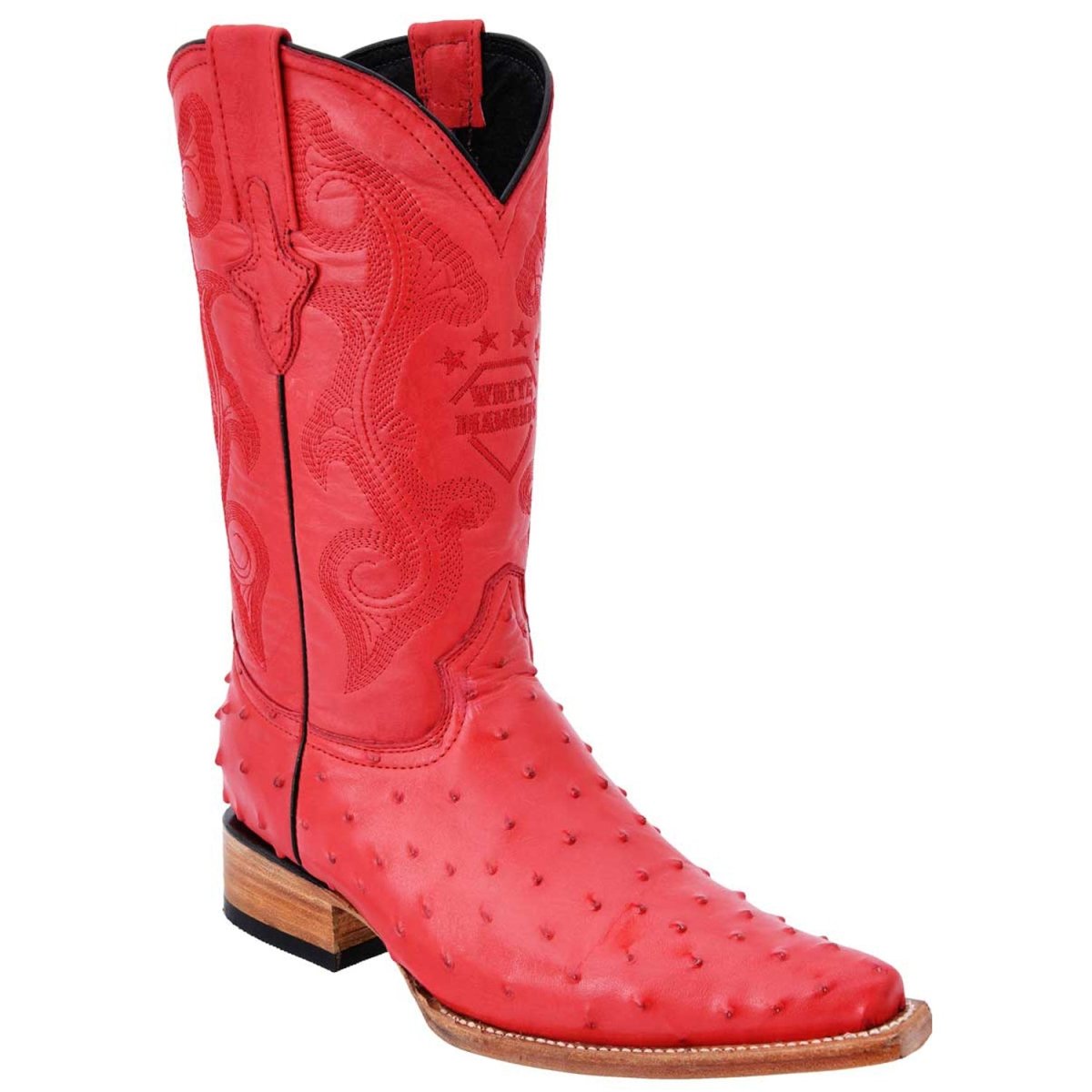 Botas de Avestruz Grabado en Horma 3X Aladino WD-118 - White Diamonds