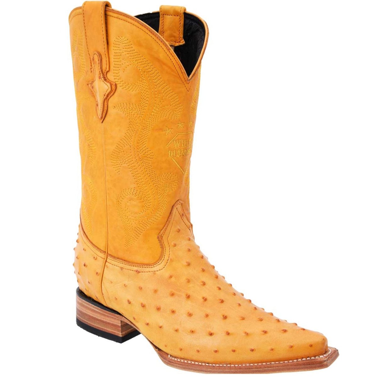 Botas de Avestruz Grabado en Horma 3X Aladino WD-119 - White Diamonds