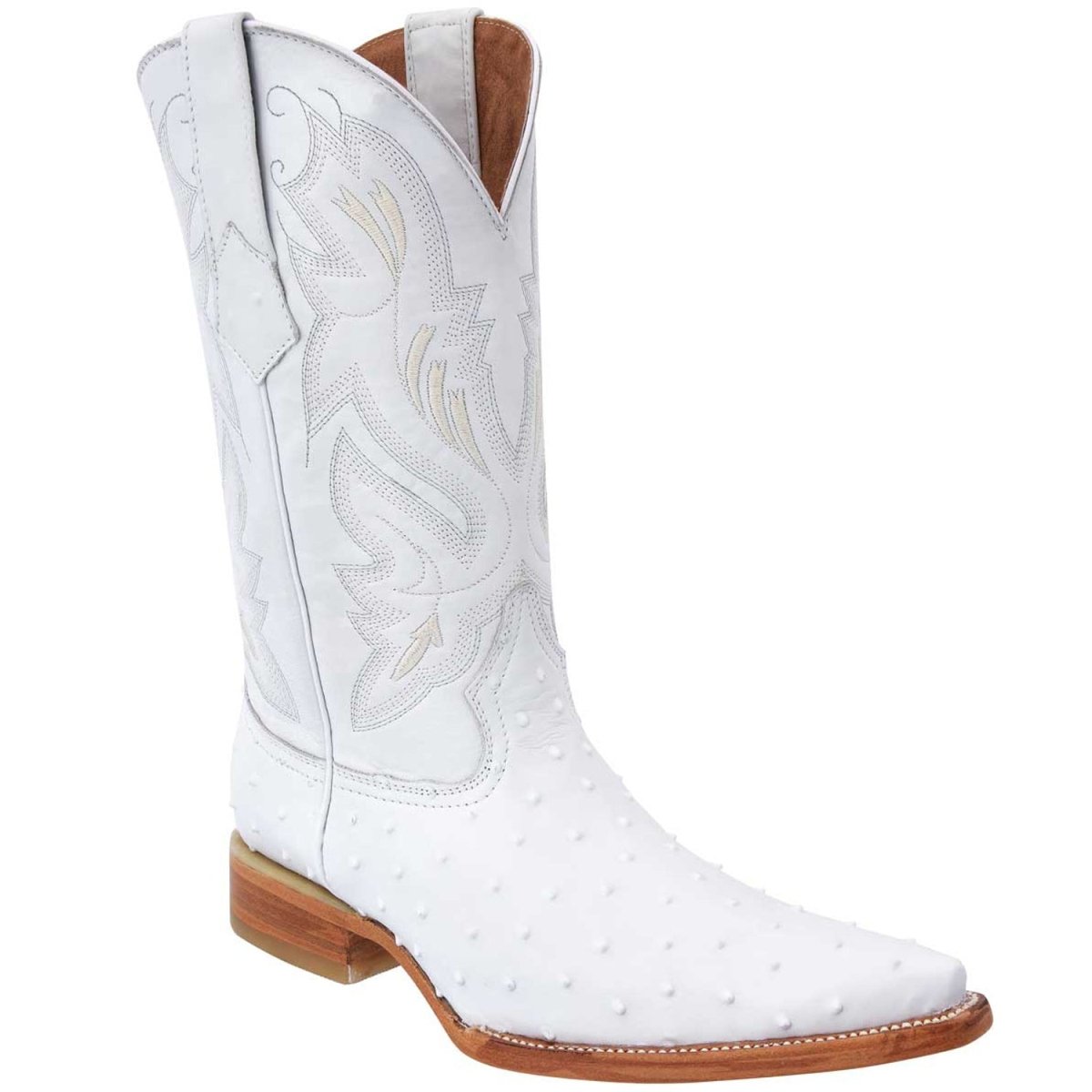 Botas de Avestruz Grabado en Horma 3X Aladino WD-120 - White Diamonds
