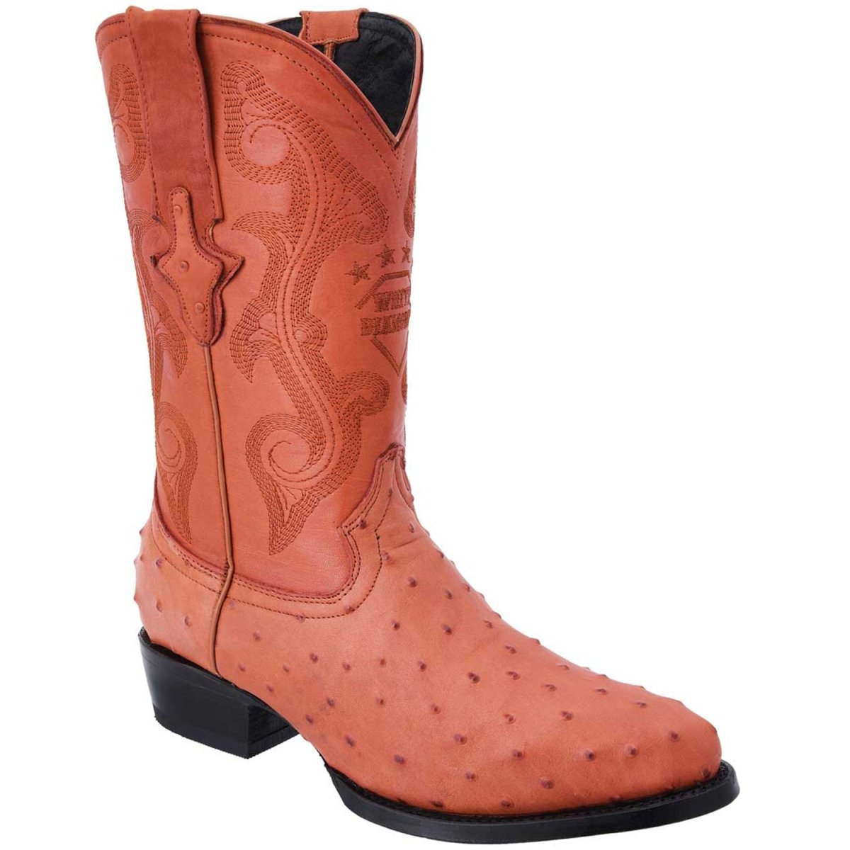 Botas de Avestruz Grabado en Horma Puntal WD-228 - White Diamonds