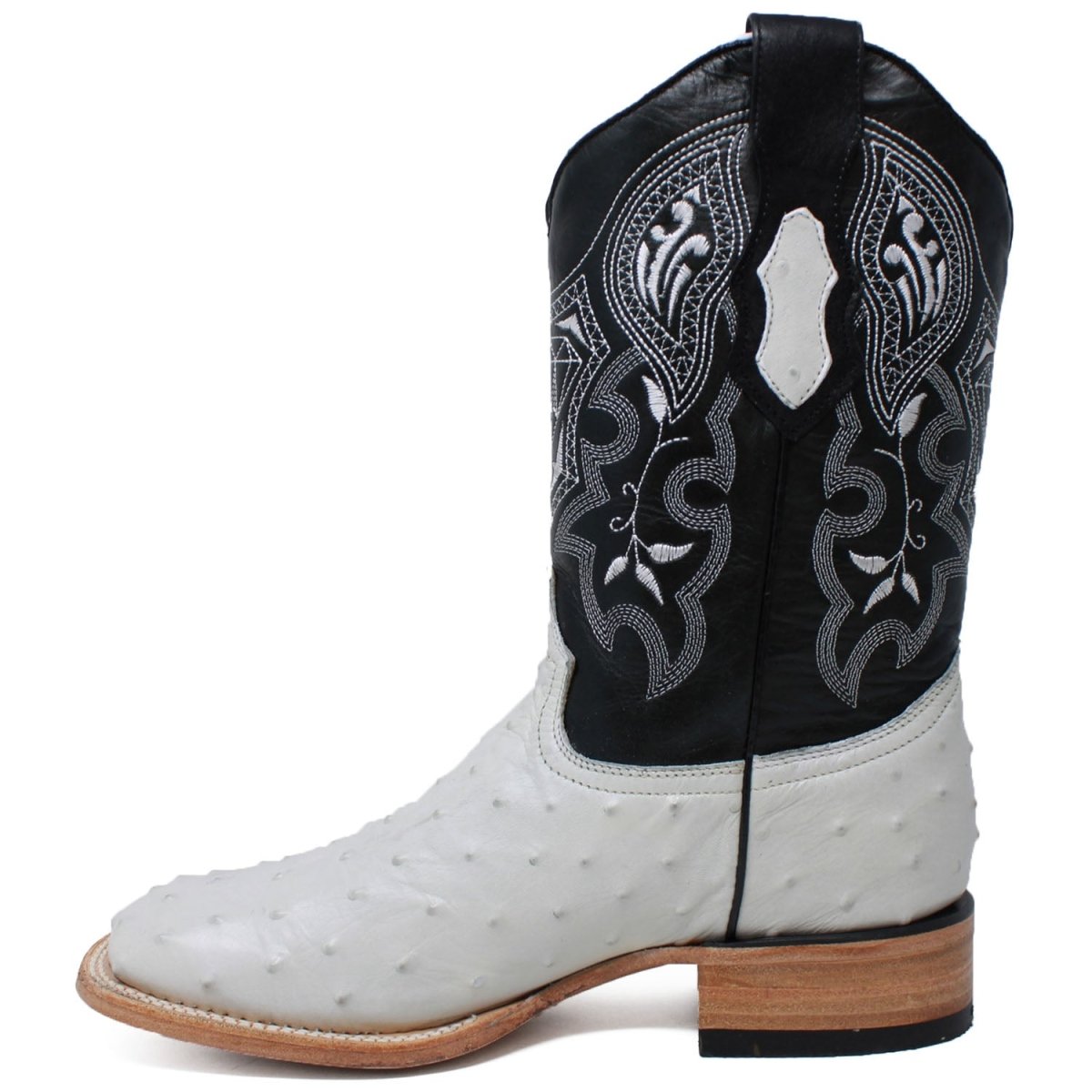 Botas de Avestruz Grabado en Horma Rodeo Hueso WD-307 - White Diamonds Boots