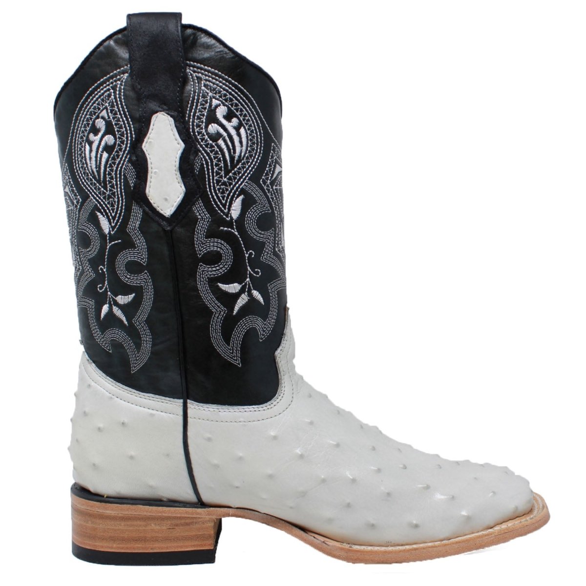 Botas de Avestruz Grabado en Horma Rodeo Hueso WD-307 - White Diamonds Boots