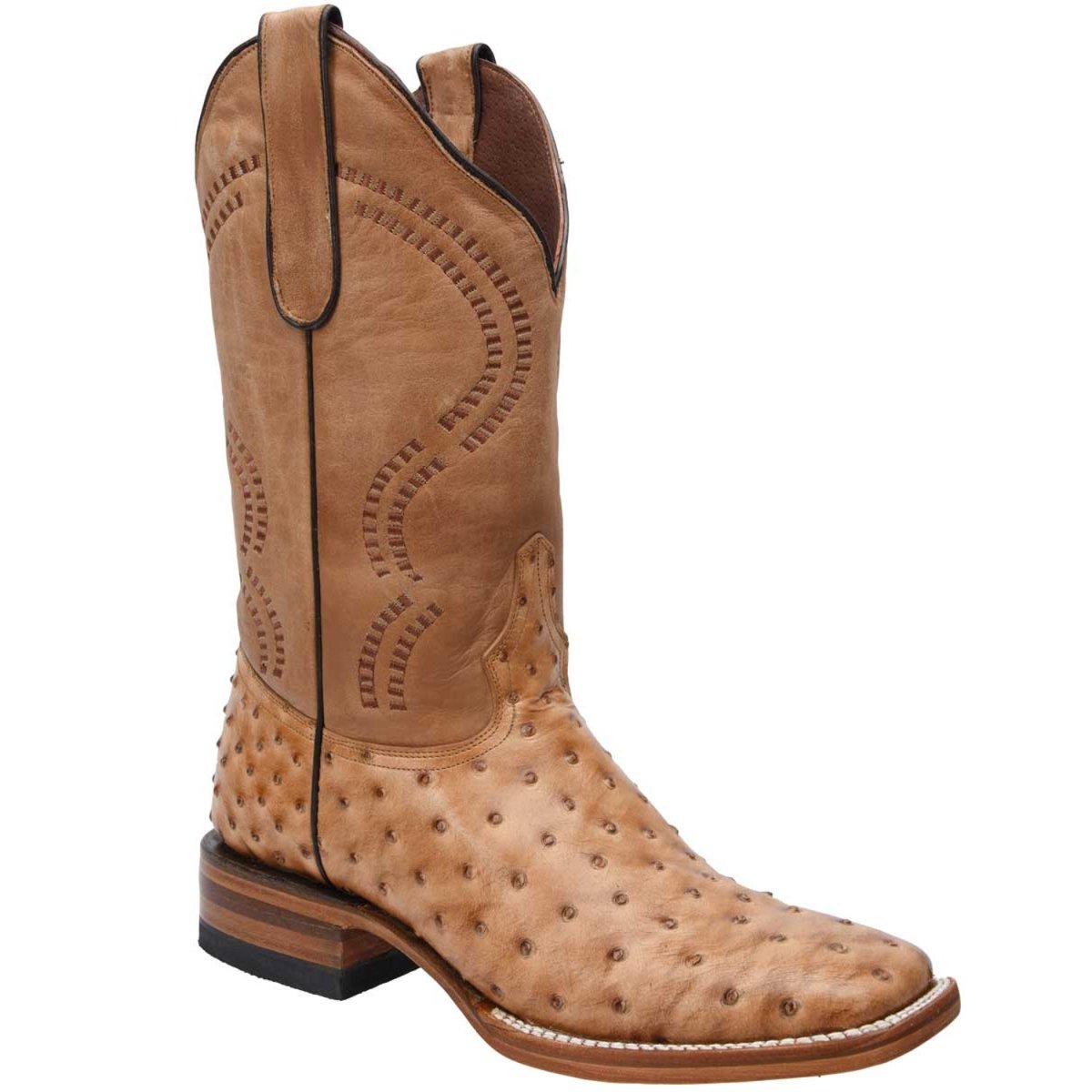 Botas de Avestruz Grabado en Horma Rodeo WD-300 - White Diamonds