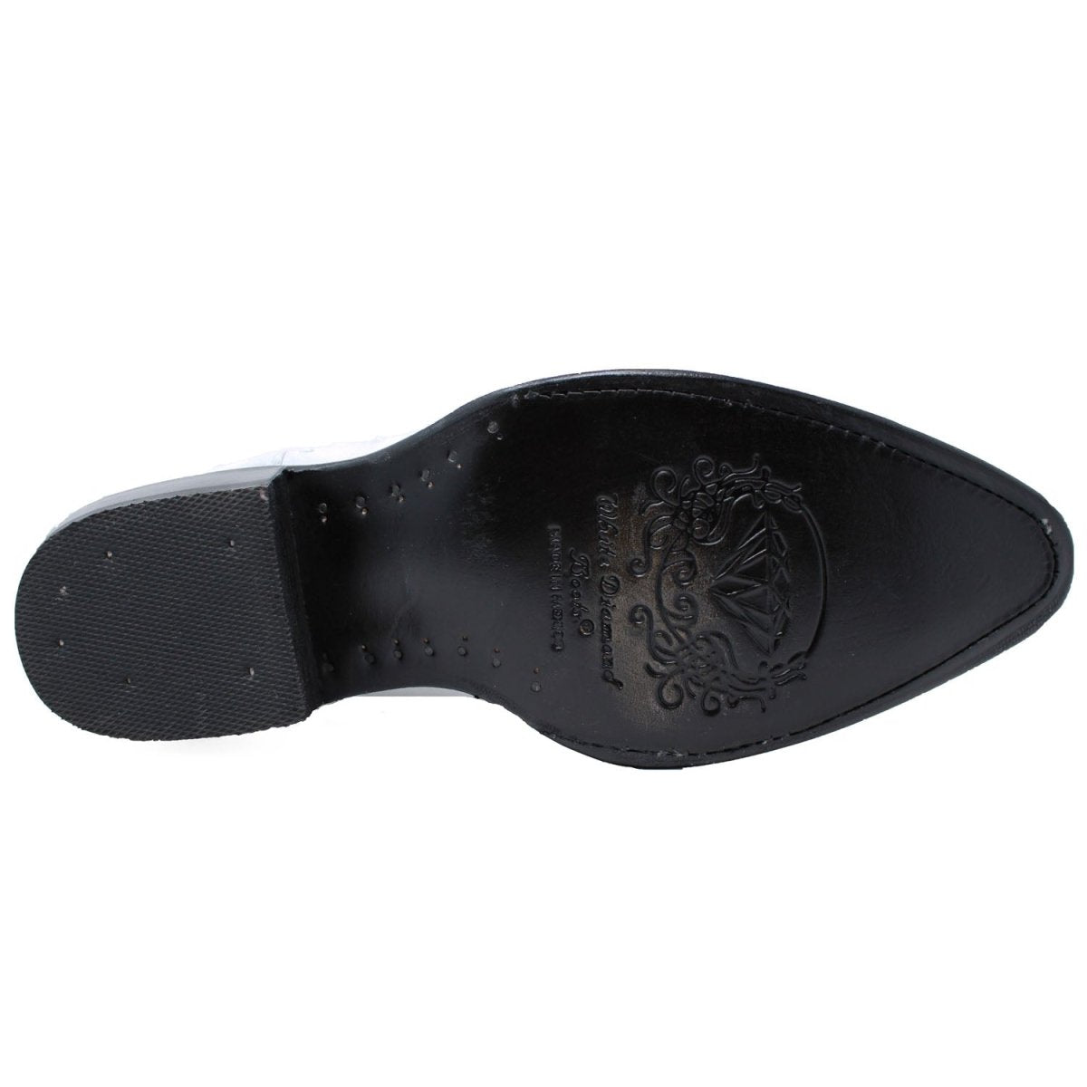 Botas de Avestruz Grabado Horma Puntal Color Blanco WD-227 - White Diamonds