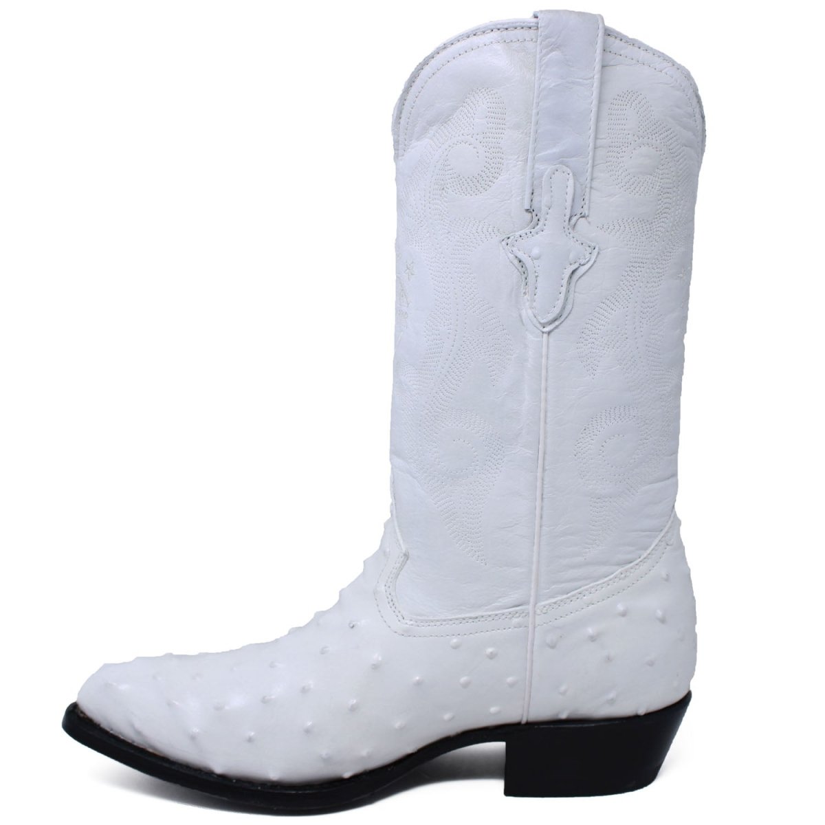 Botas de Avestruz Grabado Horma Puntal Color Blanco WD-227 - White Diamonds
