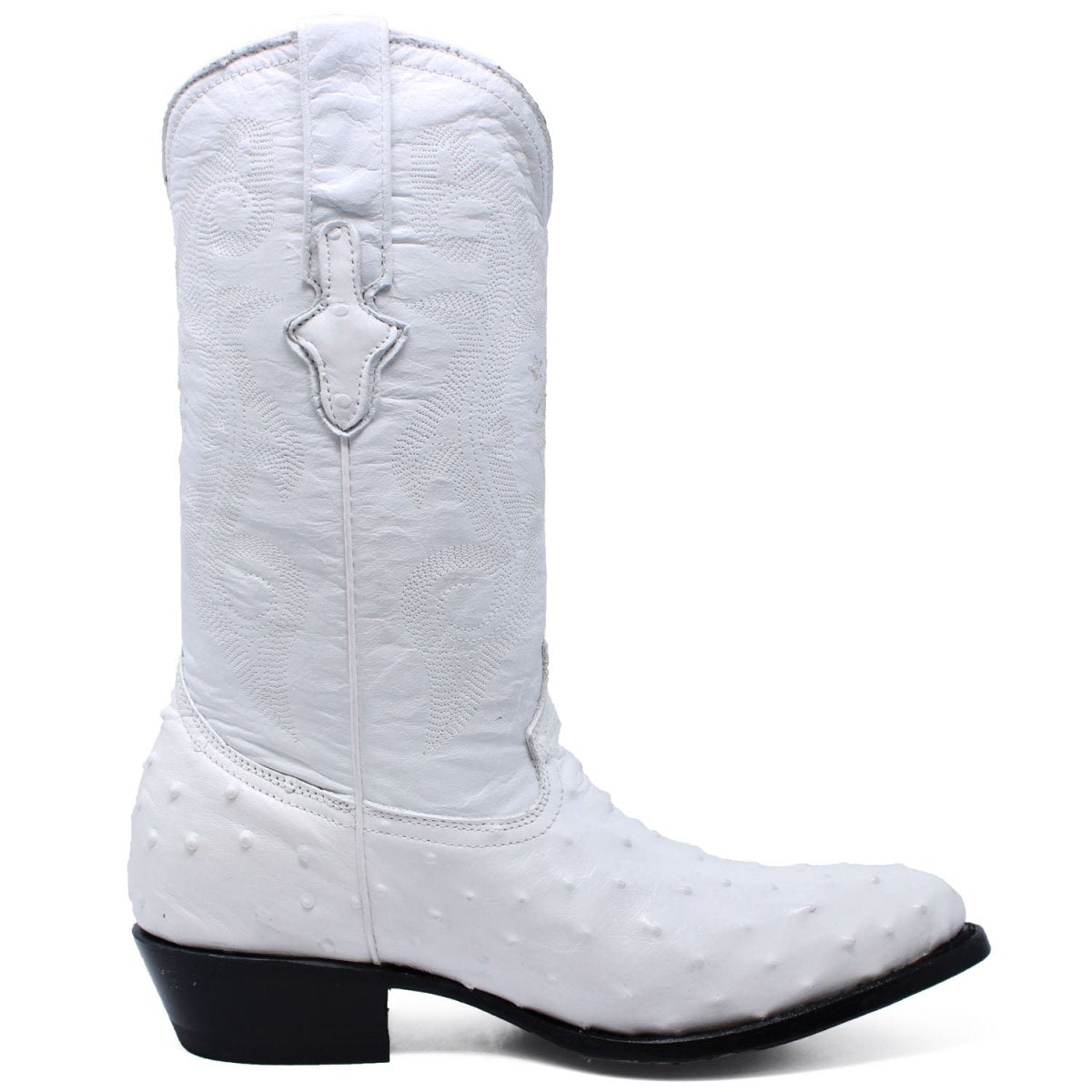 Botas de Avestruz Grabado Horma Puntal Color Blanco WD-227 - White Diamonds