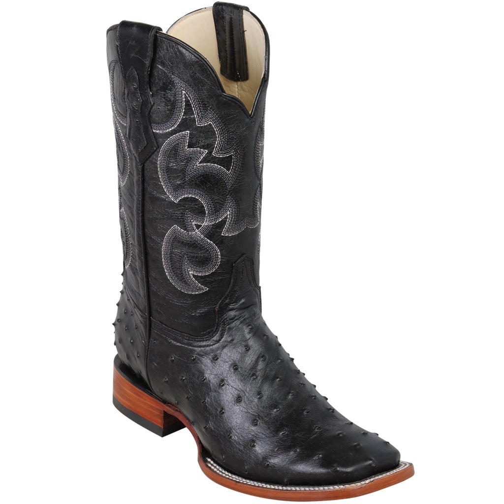 Botas de Avestruz Grabado Horma Rodeo Cuadrada Q8220305 - Quincy Boots