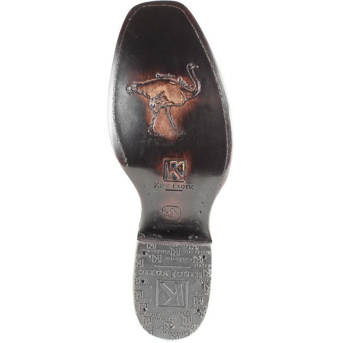 Botas de Avestruz Original con Venado Horma Cortas Dubai KE-479BF03 - King Exotic Boots
