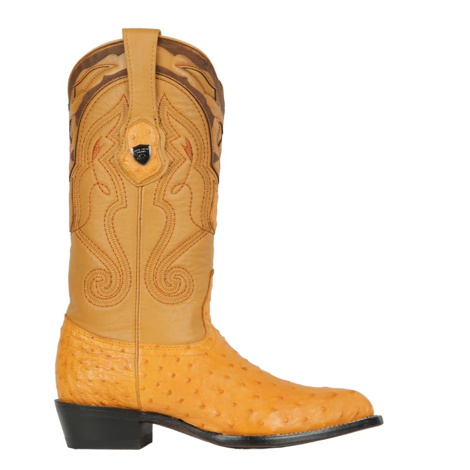 Western Original Ostrich Boots J-Toe Buttercup Color - Wild West Boots