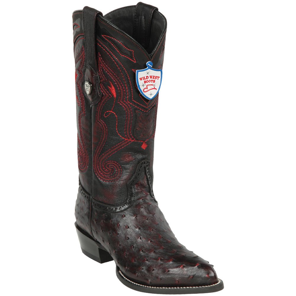 Western Original Ostrich Boots J-Toe Black Color - Wild West Boots