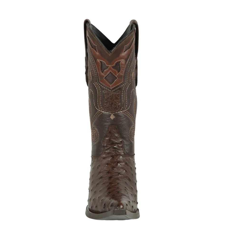 Western Original Ostrich Boots 3X Aladdin Toe brown Color - Wild West Boots