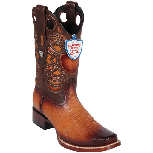 Botas de Avestruz Panza Horma Rodeo Cuadrada WW-28189751 - Wild West Boots