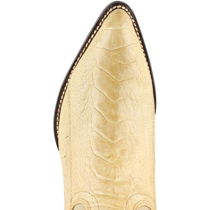 Wester Genuine Ostrich leg Pointed Toe Boots Oryx Color - Wild West Boots - Toe View
