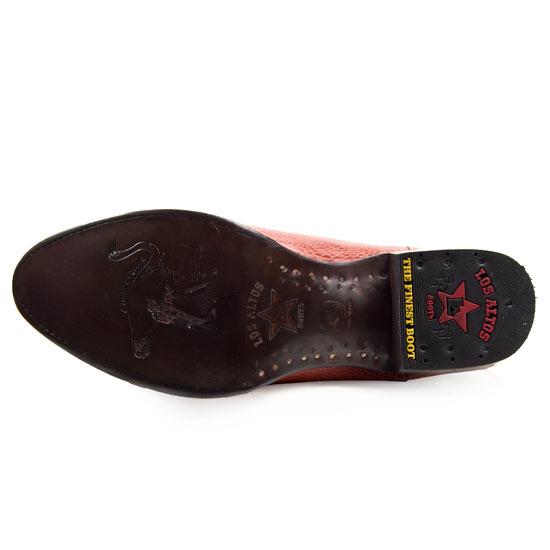 Western Genuine Ostrich Boots Round Toe Cognac Color - Los Altos Boots Sole view