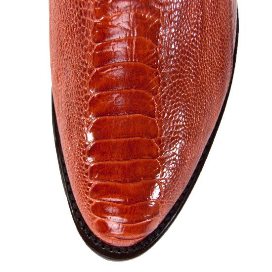 Western Genuine Ostrich Boots Round Toe Cognac Color - Los Altos Boots Toe view