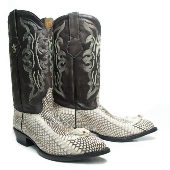 Botas de Cobra Original con Cabeza Horma Puntal WD-208 - White Diamonds