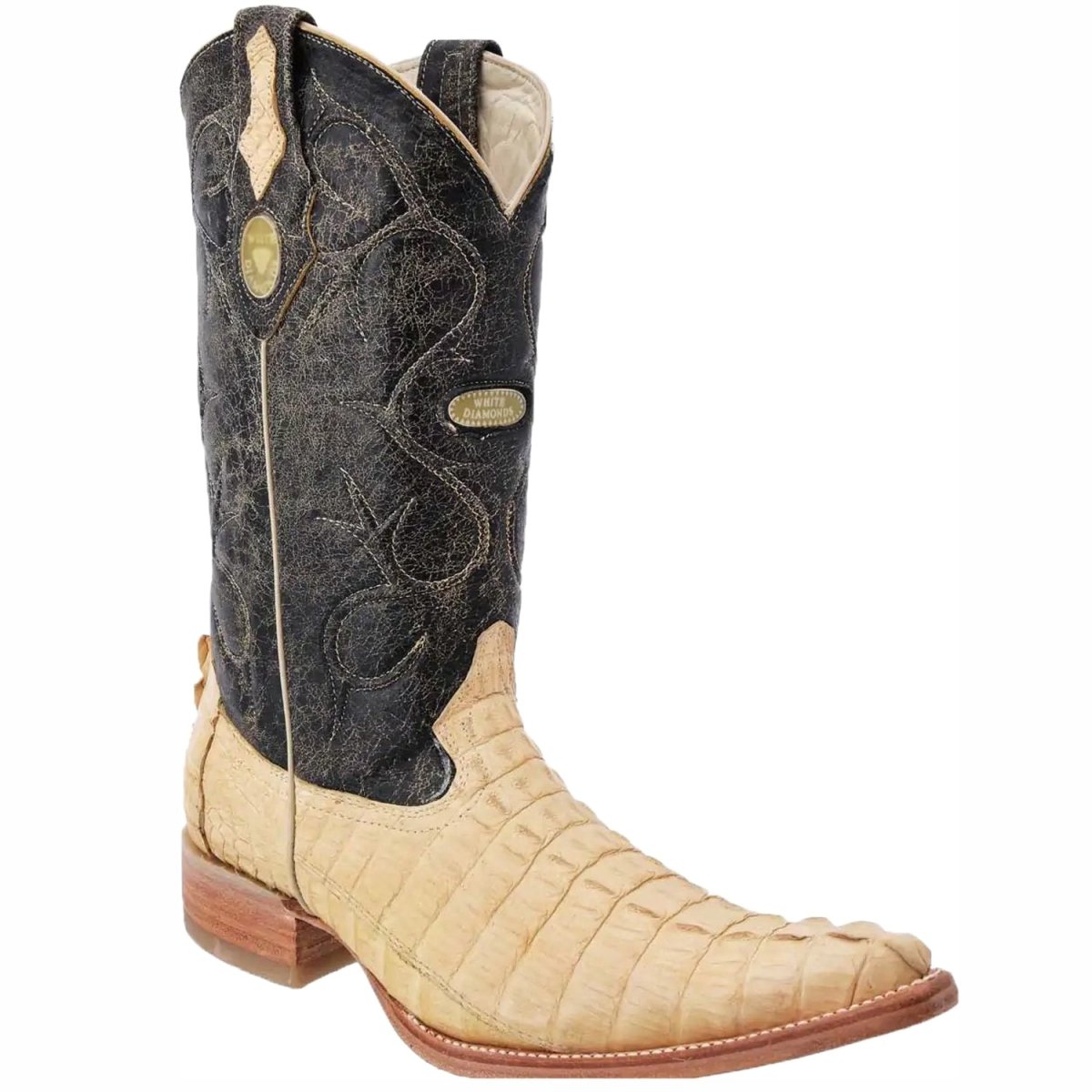 Botas de Cocodrilo Caiman Cola Original 3X Aladino WD-040 - White Diamonds Boots