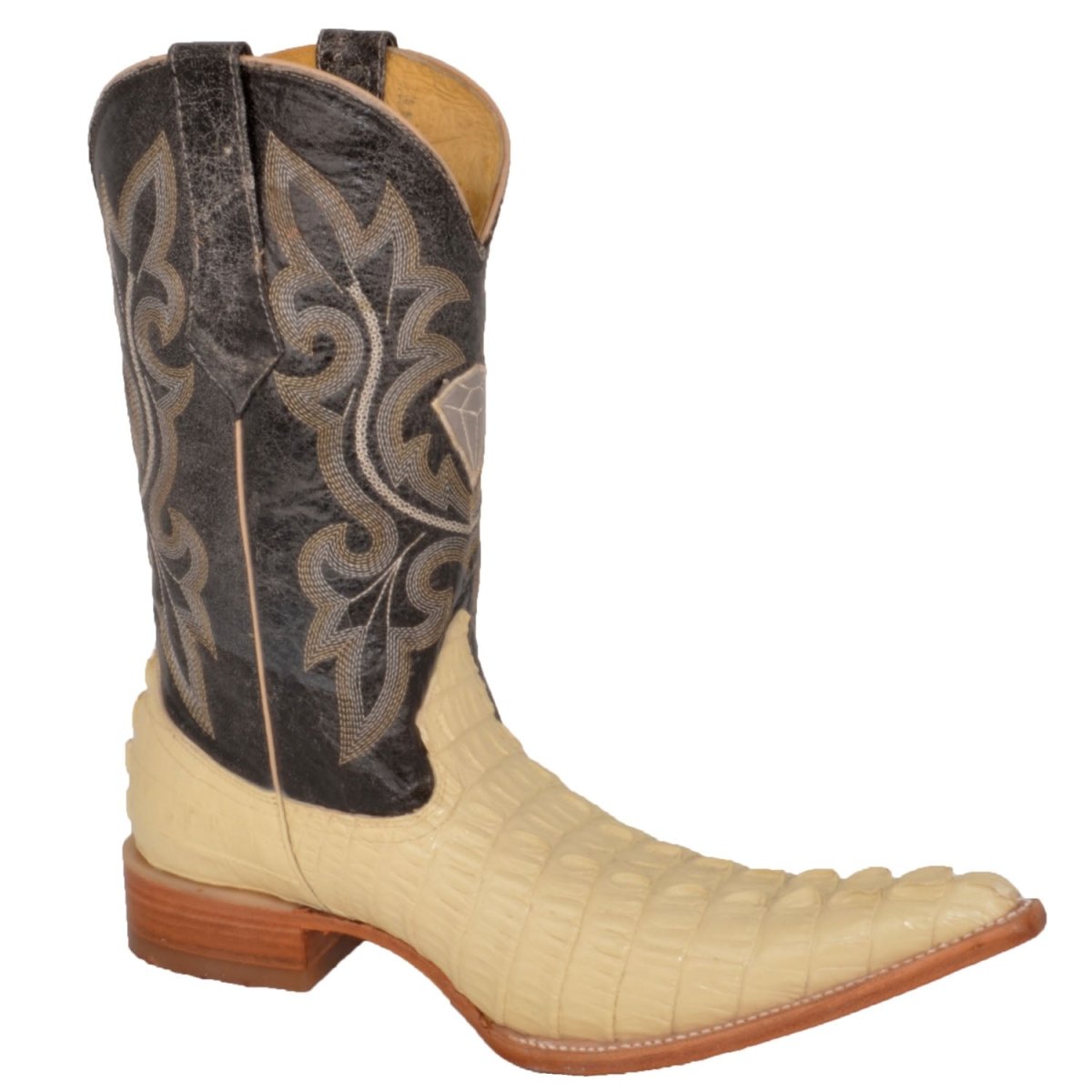 Botas de Cocodrilo Caiman Cola Original 3X Aladino WD-040 - White Diamonds Boots