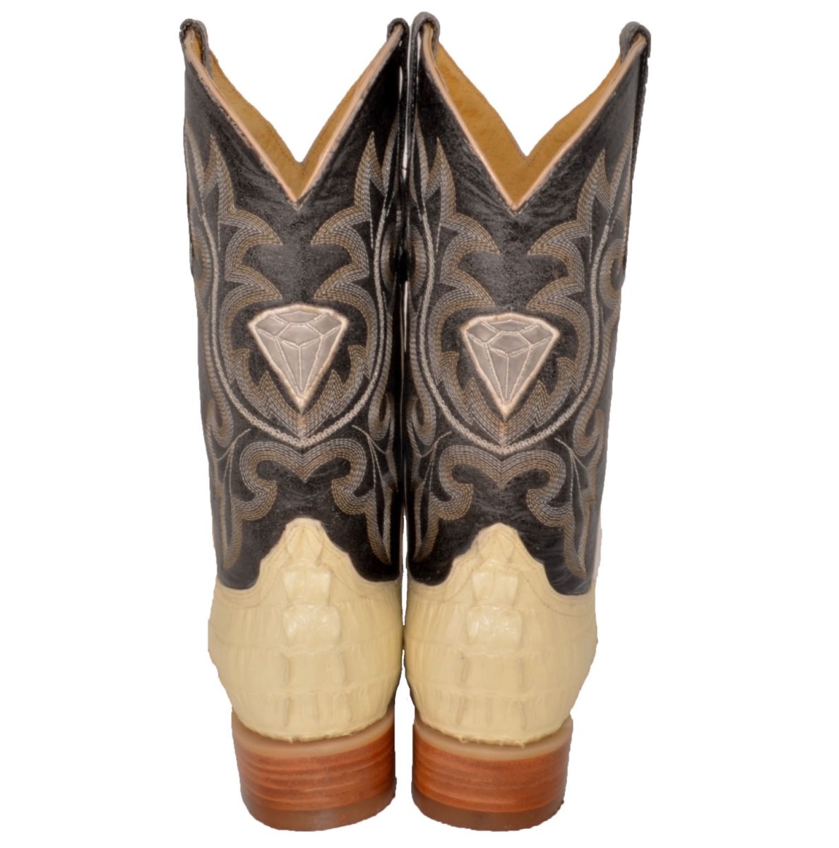 Botas de Cocodrilo Caiman Cola Original 3X Aladino WD-040 - White Diamonds Boots