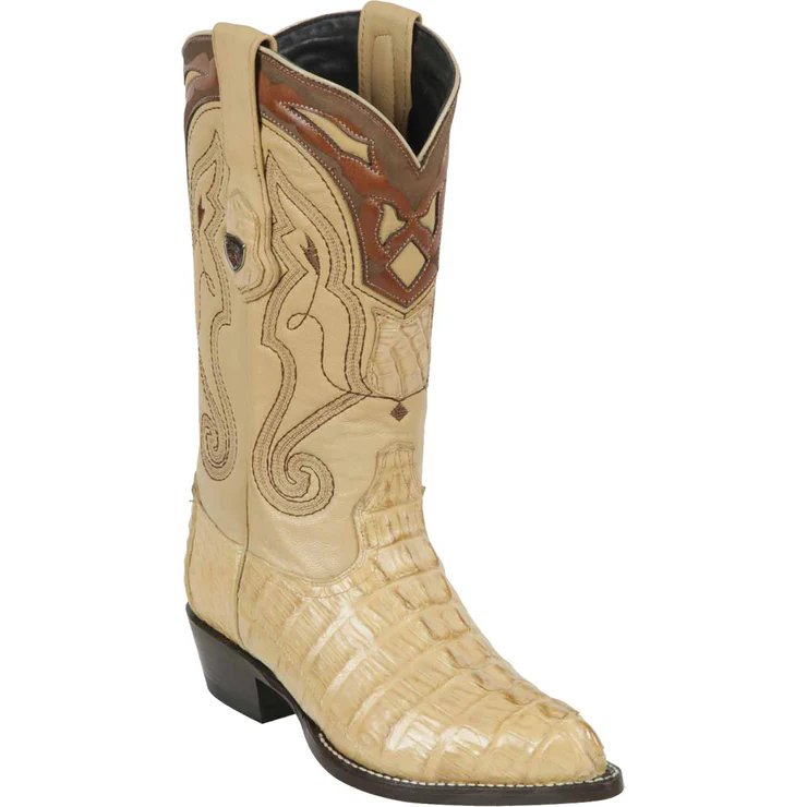 Western Men's Original Oryx Caiman Cocodrile Tail Pointed Toe Boot - Wild West Boots - Side View