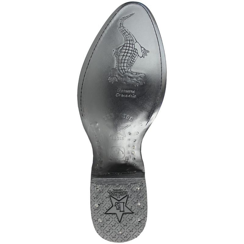 Western Genuine Caiman Hornback Boots Snip Toe Black Cherry Color - Los Altos Boots sole