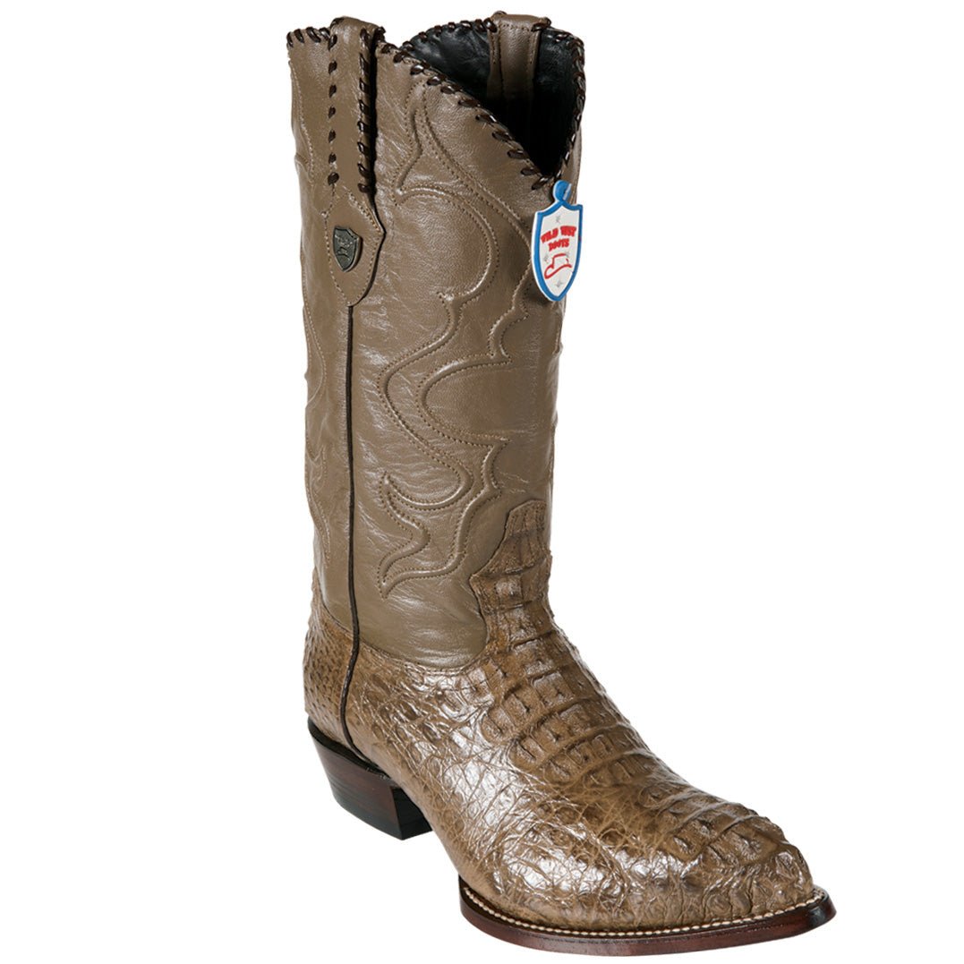 Western Men's Original Mink Caiman Hornback Pointed Toe Boot - Wild West Boots - Side View