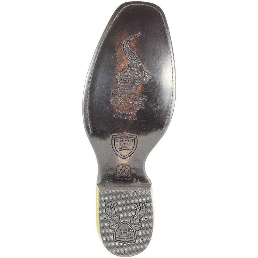 Western Men's Original Faded Burgundy Caiman Belly Dubai Square Toe Boot - Wild West Boots - Side View