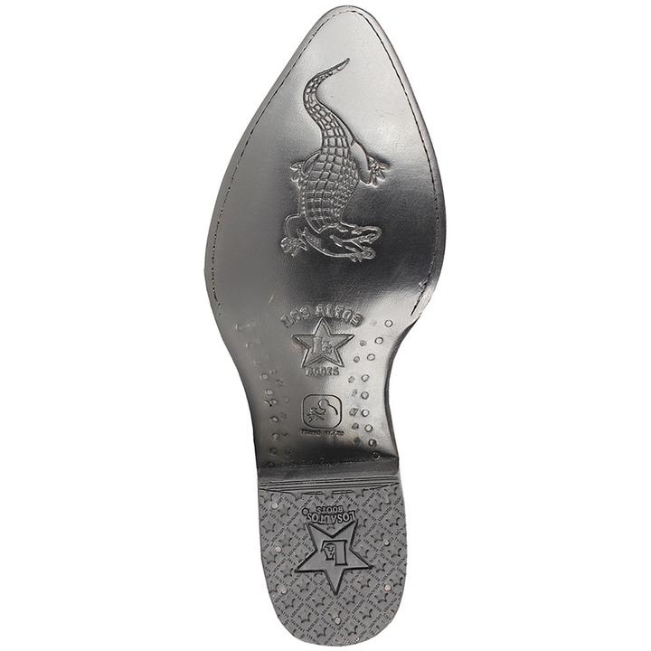 Western Genuine Caiman Belly Boots J Toe Black Color - Los Altos Boots sole