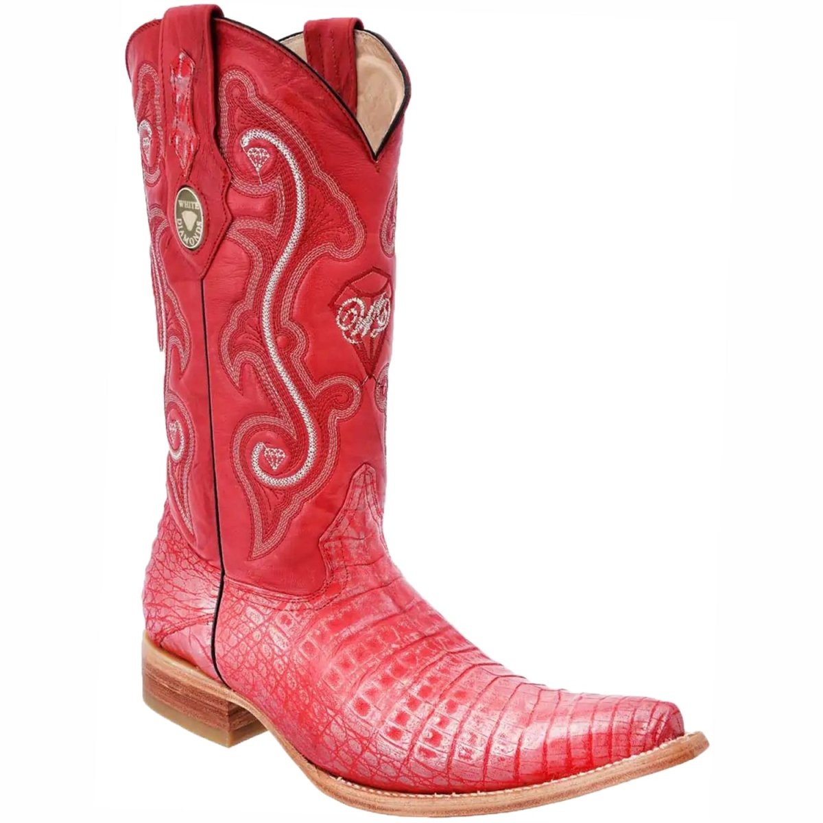 Botas de Cocodrilo Caiman Panza Original 3X Aladino WD-062 - White Diamonds Boots