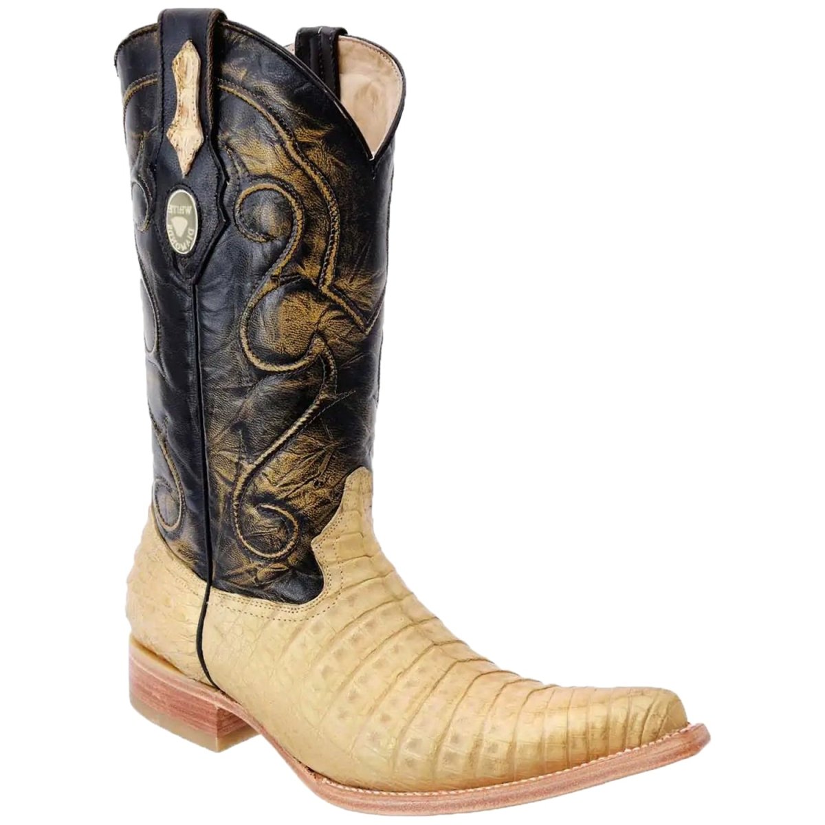 Botas de Cocodrilo Caiman Panza Original 3X Aladino WD-064 - White Diamonds Boots