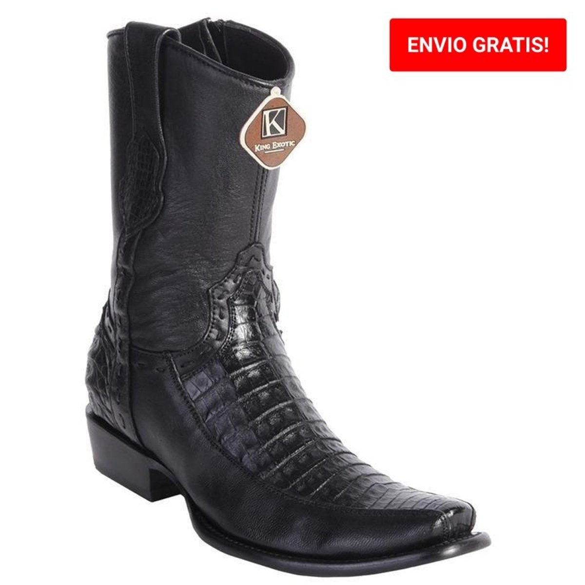 Botas de Cocodrilo Caiman Panza y Venado Cortas Horma Dubai KE-479BF8205 - King Exotic