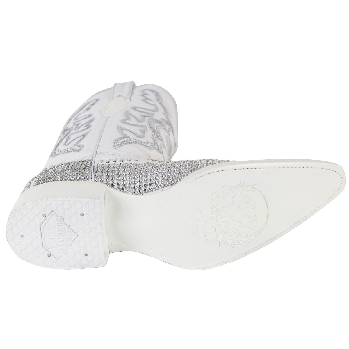 Botas de Cocodrilo Grabada Coco Diamante WD-100 - White Diamonds Boots