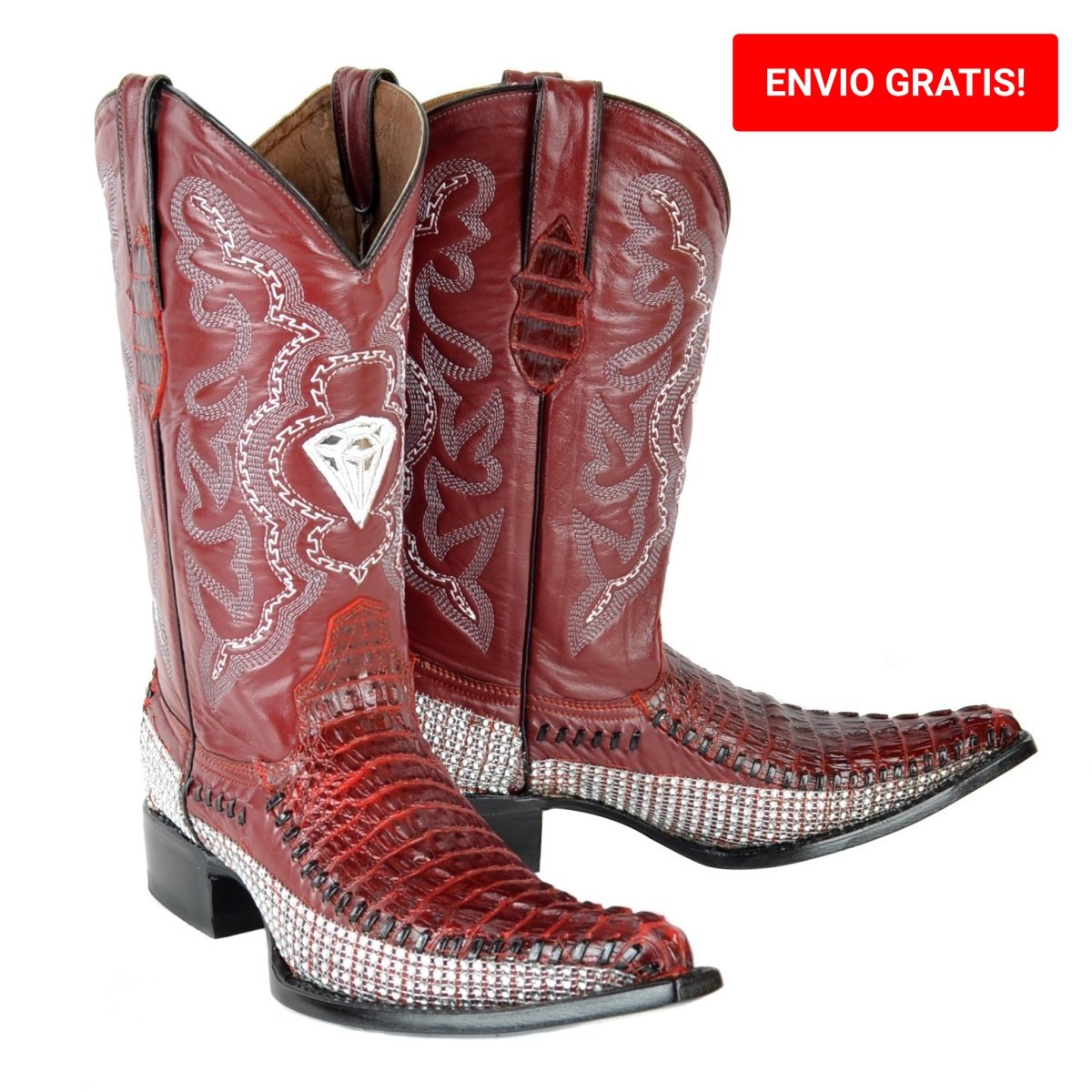 Botas de Cocodrilo Grabada Coco Diamante WD-114 - White Diamonds Boots