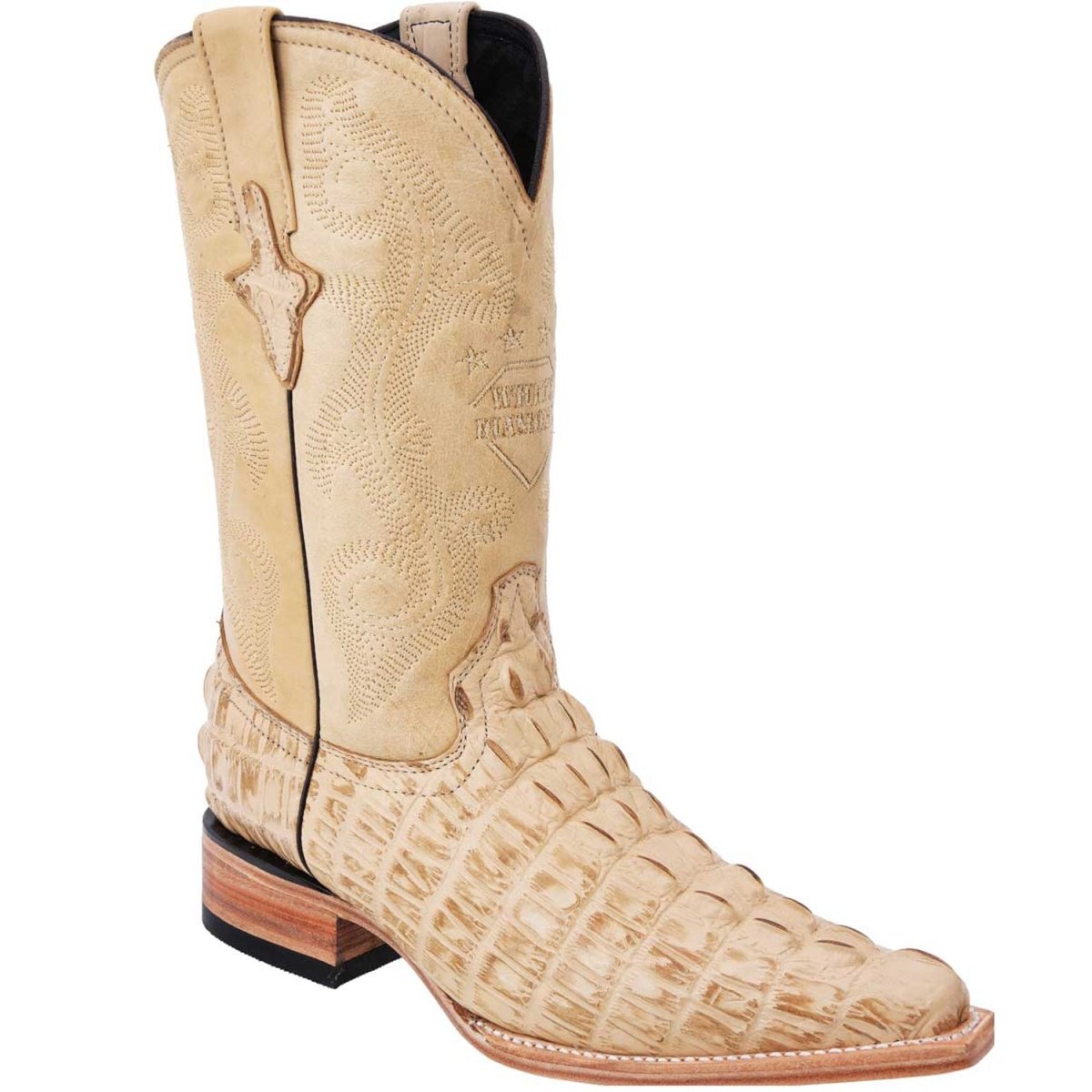 Botas de Cocodrilo Grabada Horma 3X Aladino WD-129 - White Diamonds Boots