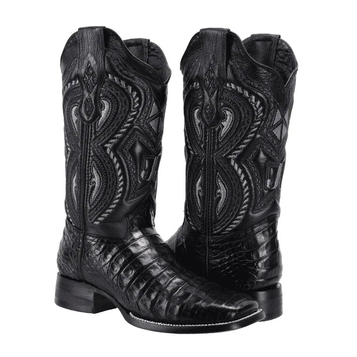 Botas de Cocodrilo Panza Original Horma Rodeo Cuadrada Color Negro JB-506N - Joe Boots