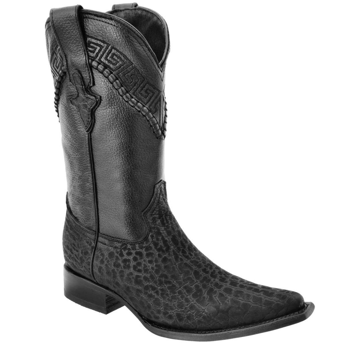 Botas de Cuello de Toro Original Horma 3X Aladino Color Negro - White Diamonds