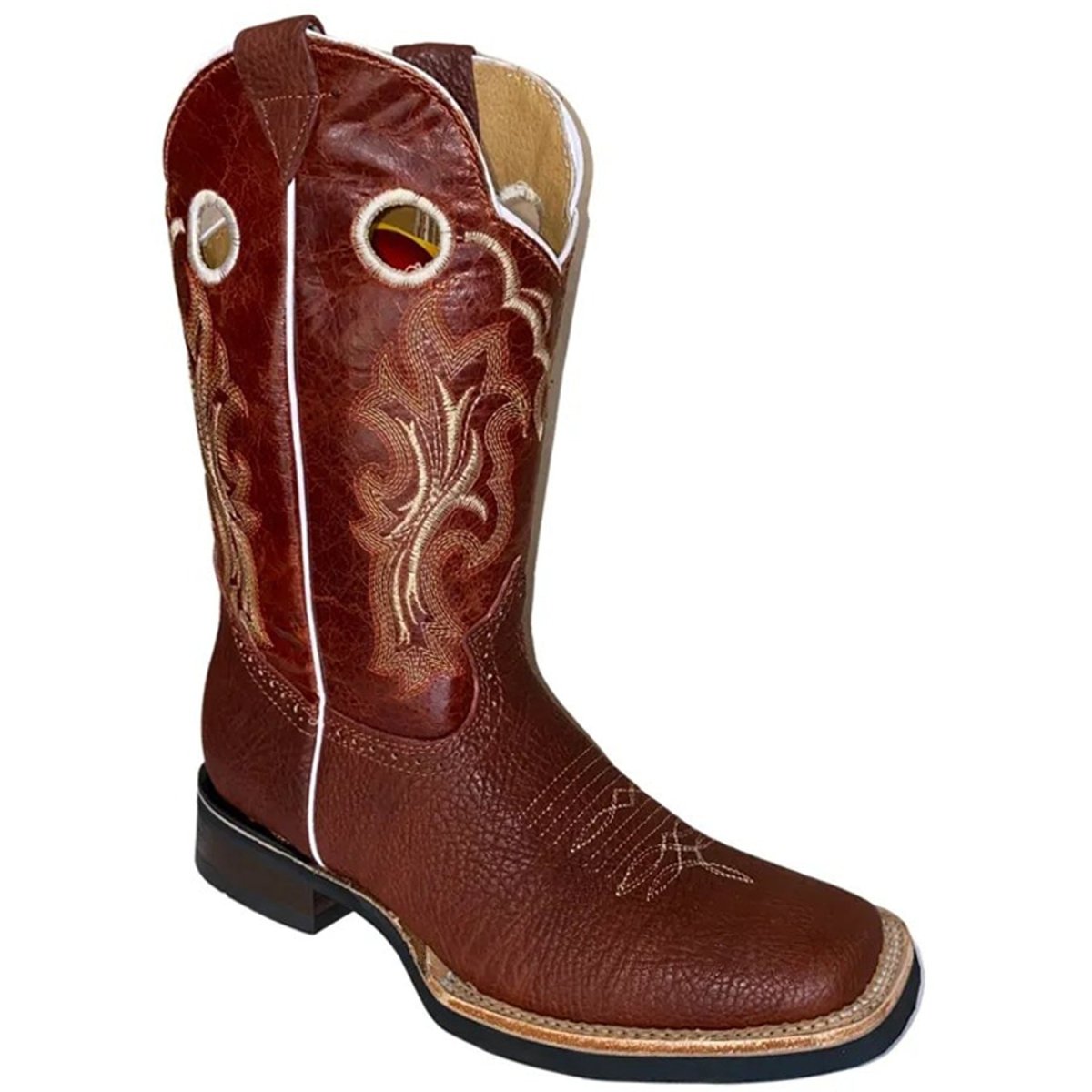 Botas de Cuello de Toro Original Horma Rodeo Cuadrada Color Shedron - Rodeo Imports