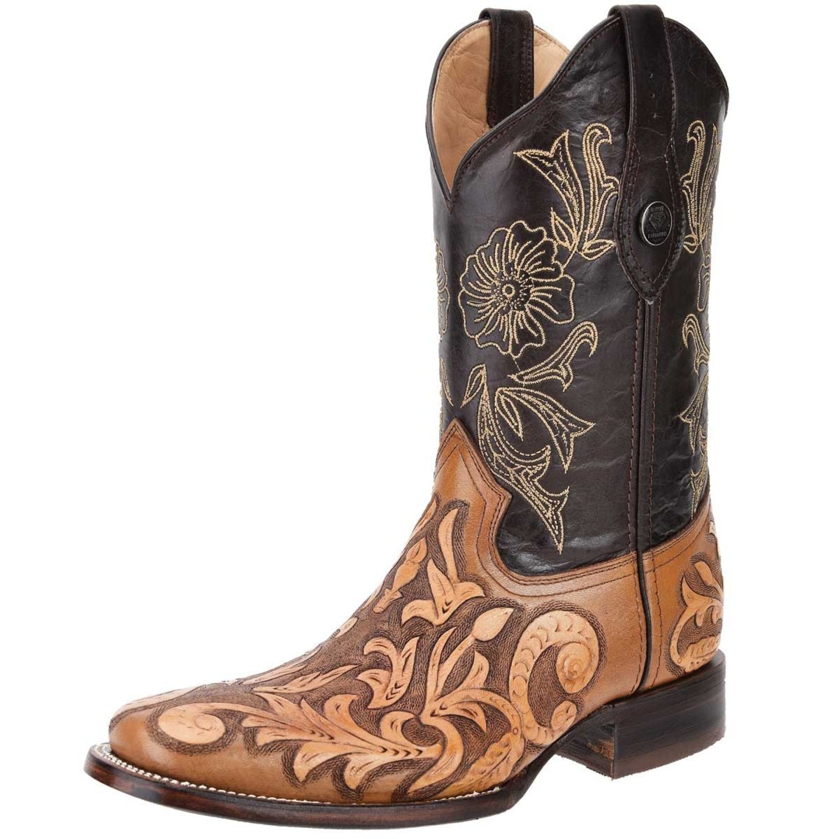 Botas de Cuero Cincelada Original Horma Rodeo WD-268 - White Diamons Boots