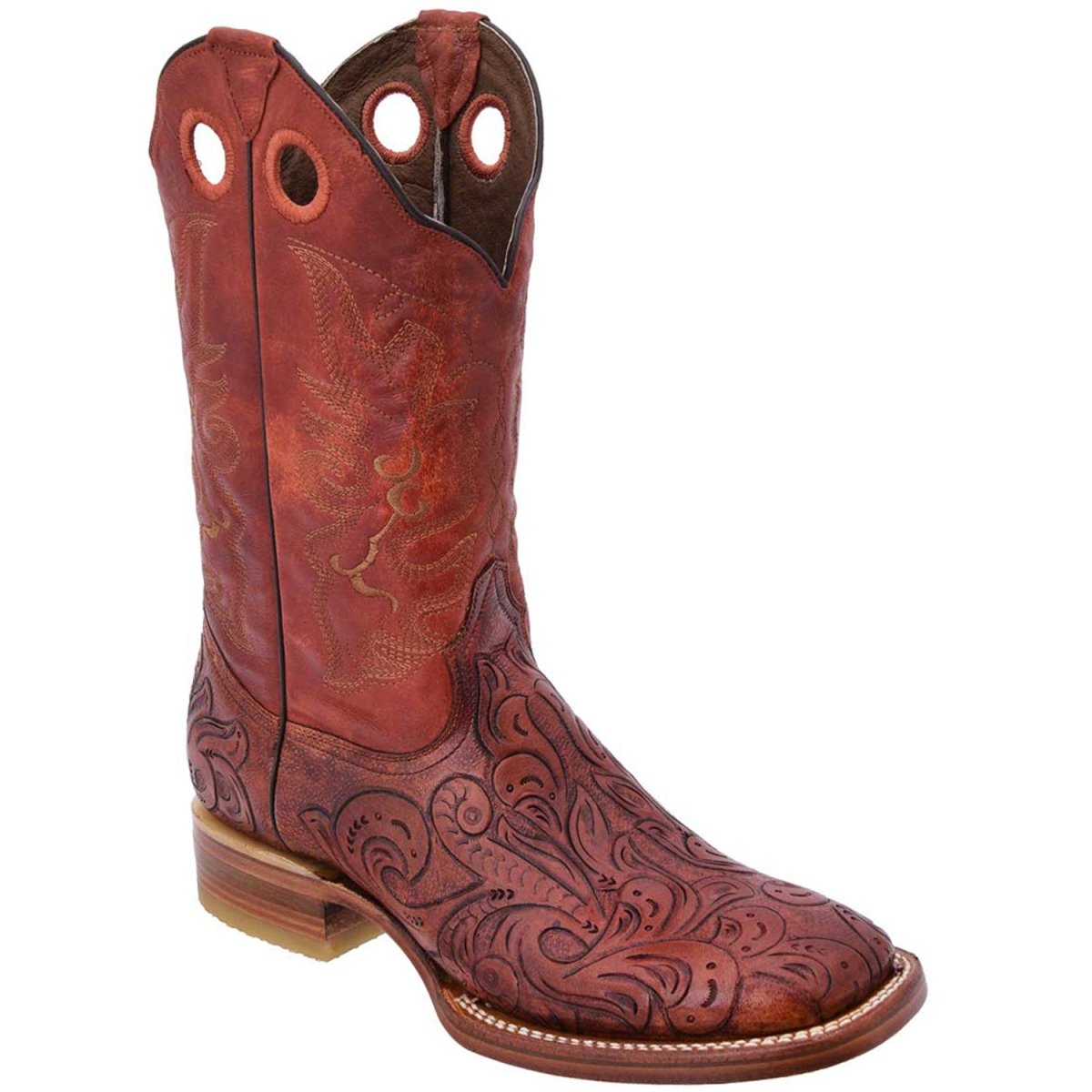 Botas de Cuero Cincelada Original Horma Rodeo WD-269 - White Diamons Boots