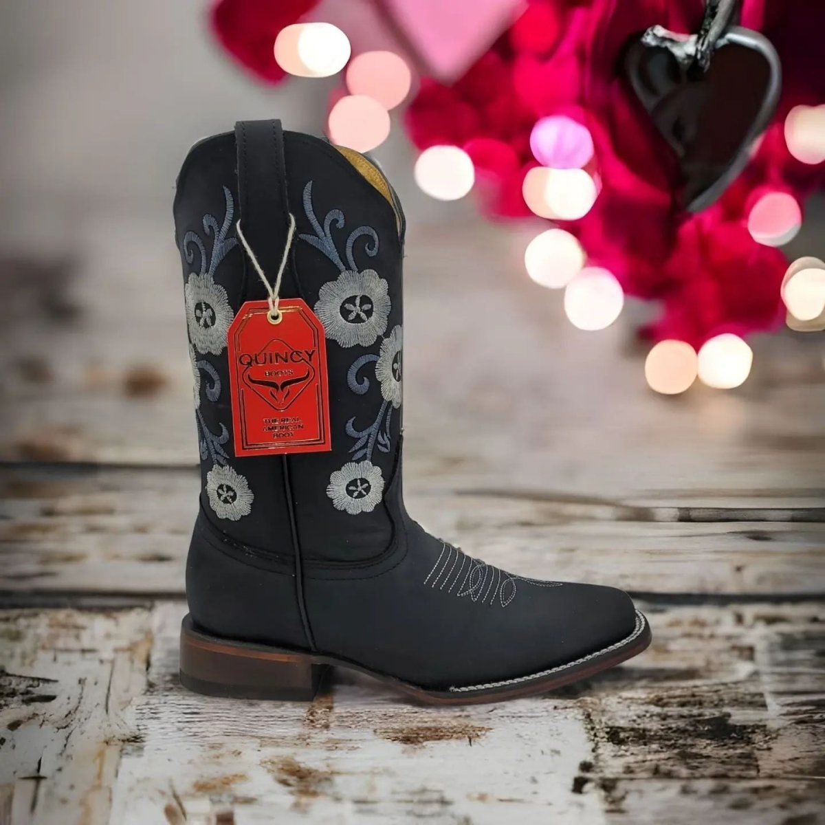 Botas de Cuero con Flores para Mujer en Horma Rodeo Q322MF6205 - Quincy Boots