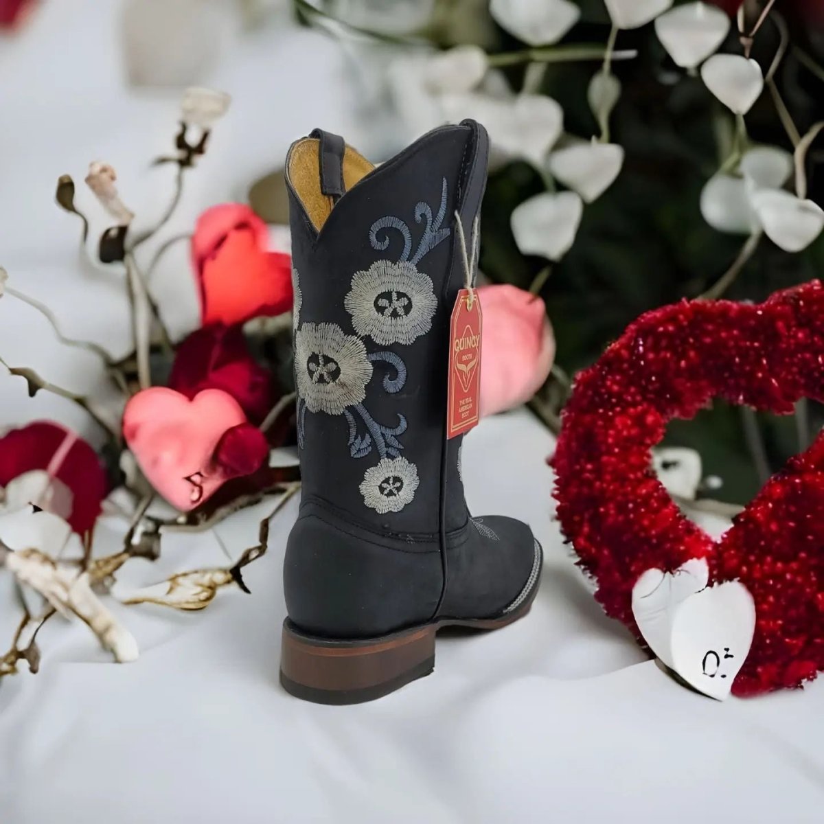 Botas de Cuero con Flores para Mujer en Horma Rodeo Q322MF6205 - Quincy Boots