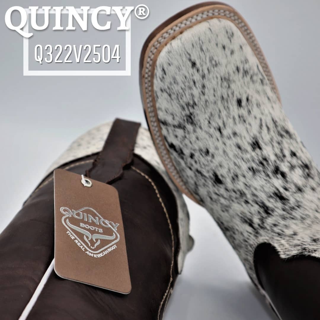 Botas de Cuero con Pelo de Vaca para Mujer en Horma Rodeo Q322V2504 - Quincy Boots