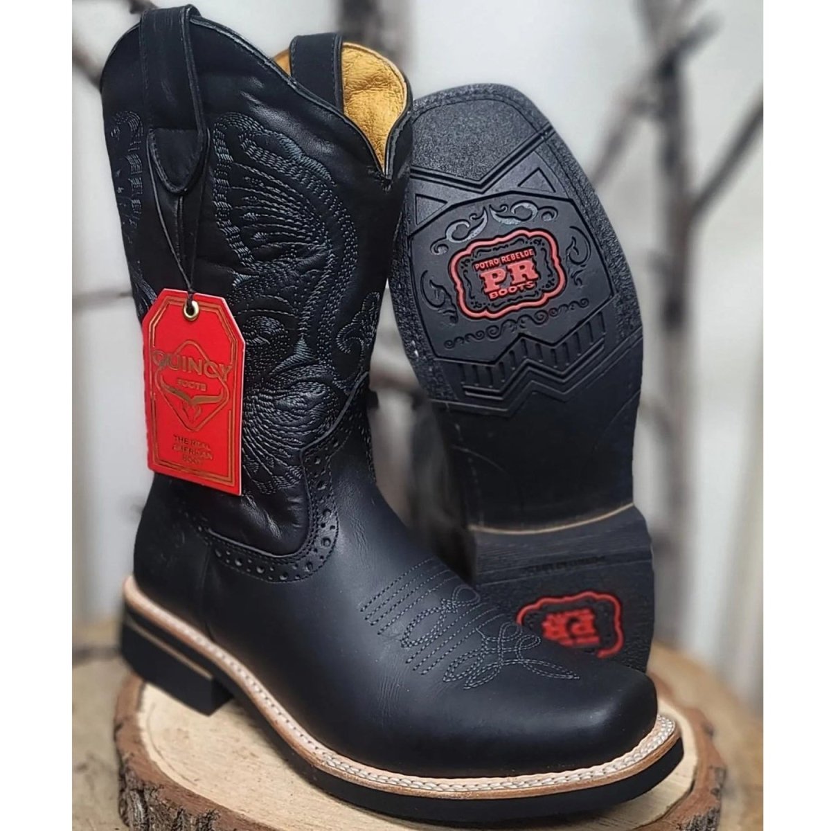 Botas Vaqueras de Cuero Crazy Horma Rodeo Color Negro GEN main image 1