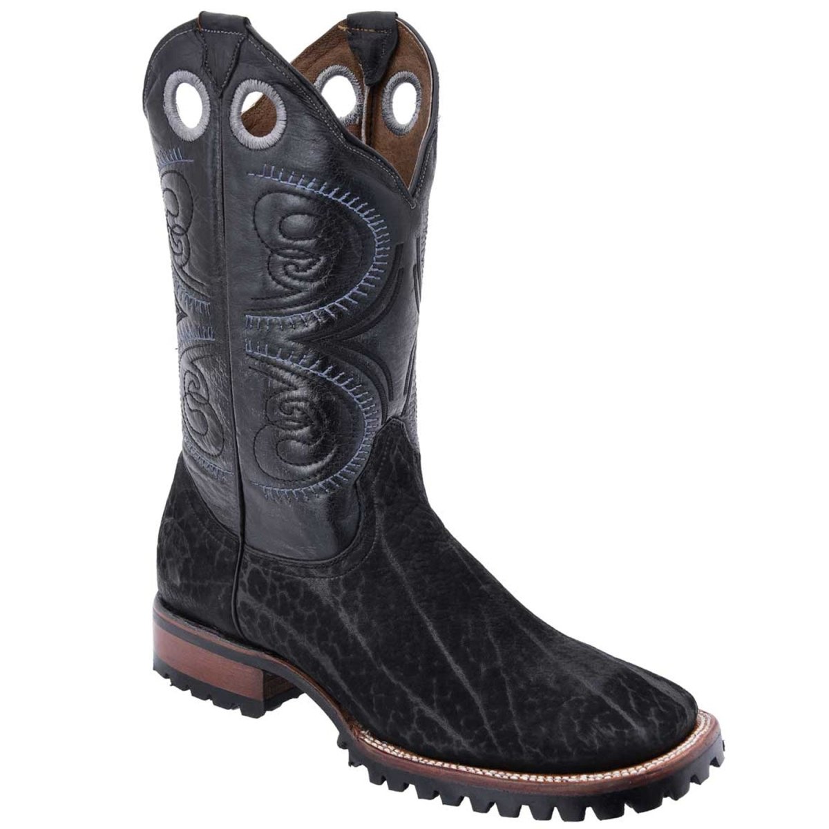 Botas de Cuero Cuello de Toro Original Horma Rodeo Suela Tractor WD-282 - White Diamons Boots