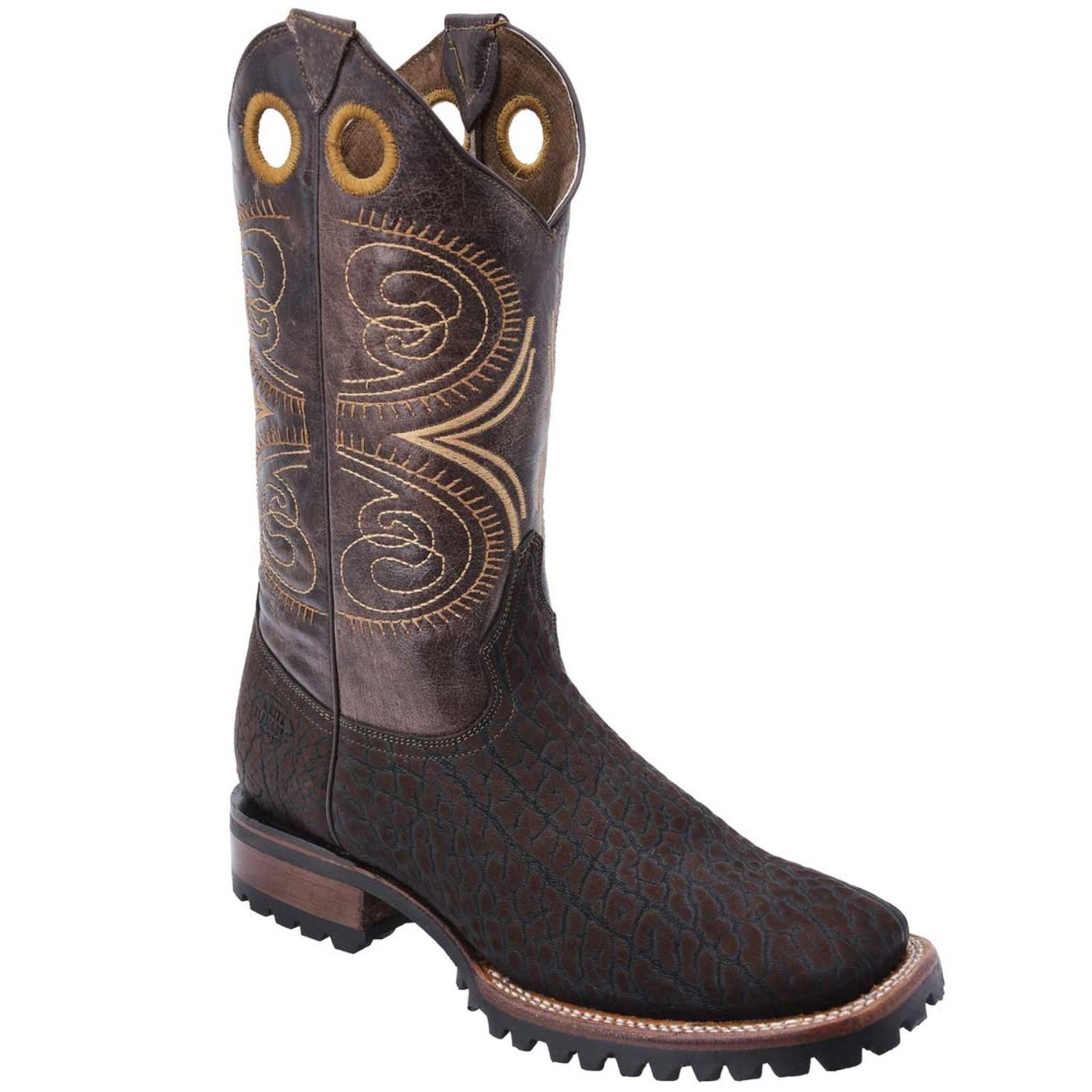 Botas de Cuero Cuello de Toro Original Horma Rodeo Suela Tractor WD-283 - White Diamons Boots