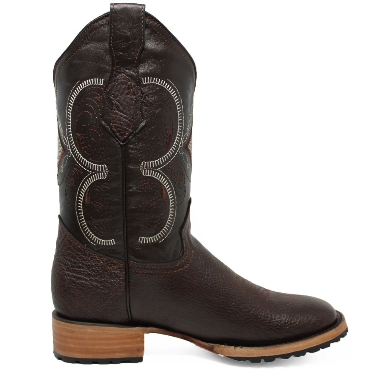 Botas de Cuero Cuello de Toro Original Horma Rodeo Suela Tractor WD-284 - White Diamons Boots