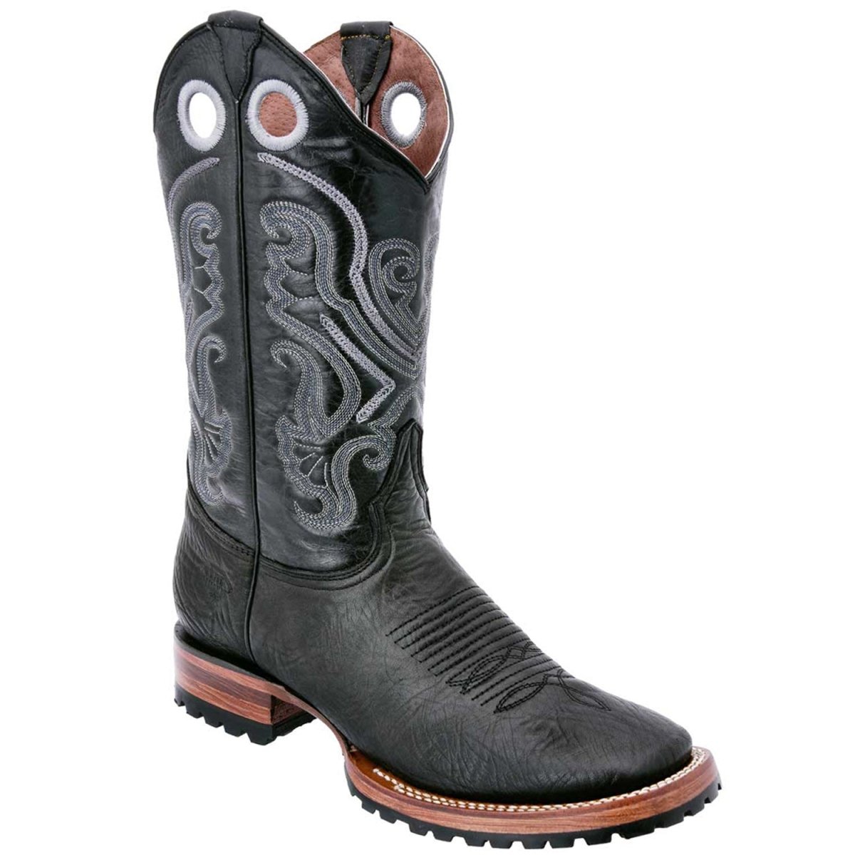 Botas de Cuero Cuello de Toro Original Horma Rodeo Suela Tractor WD-285 - White Diamons Boots