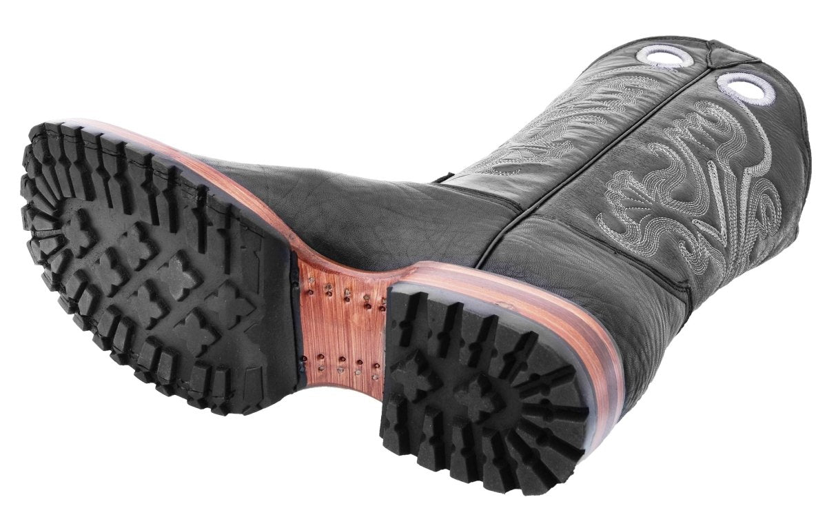 Botas de Cuero Cuello de Toro Original Horma Rodeo Suela Tractor WD-285 - White Diamons Boots