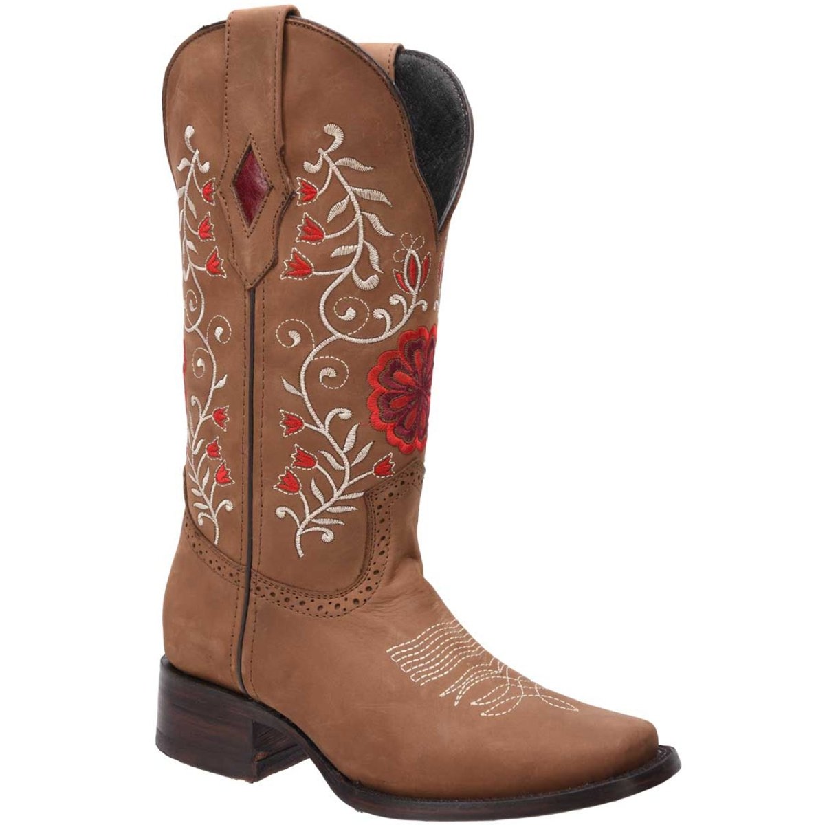 Botas de Cuero Horma Rodeo Crazy para Mujer WD-497 - White Diamonds Boots